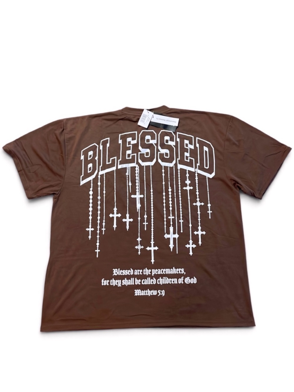 Blessed Graphic Tee - Brown Short Sleeve Shirt Sz 2XL